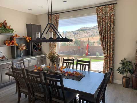 Dining room decorated for autumn