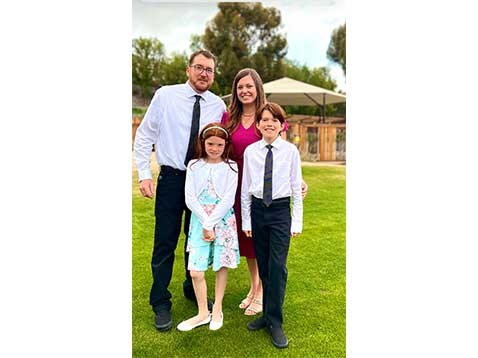 Family photo in a park