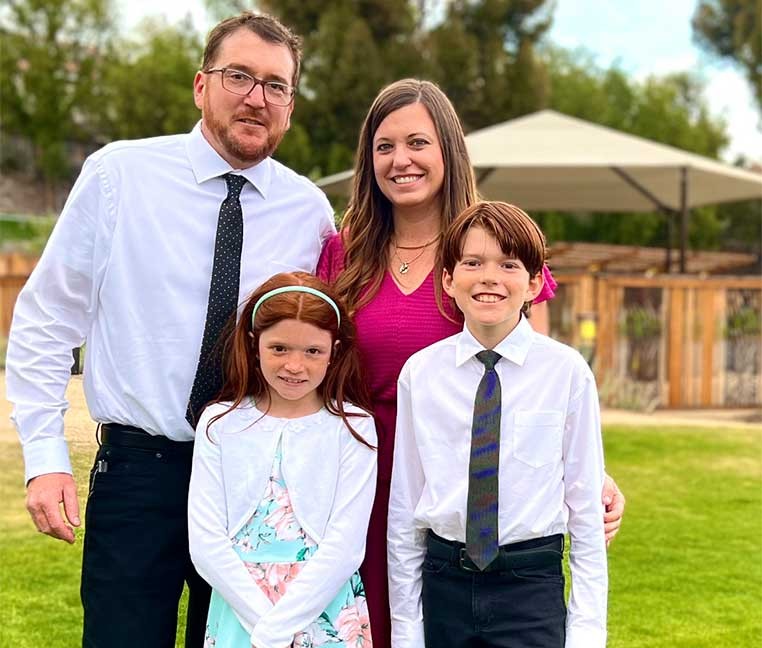 Family photo in a park